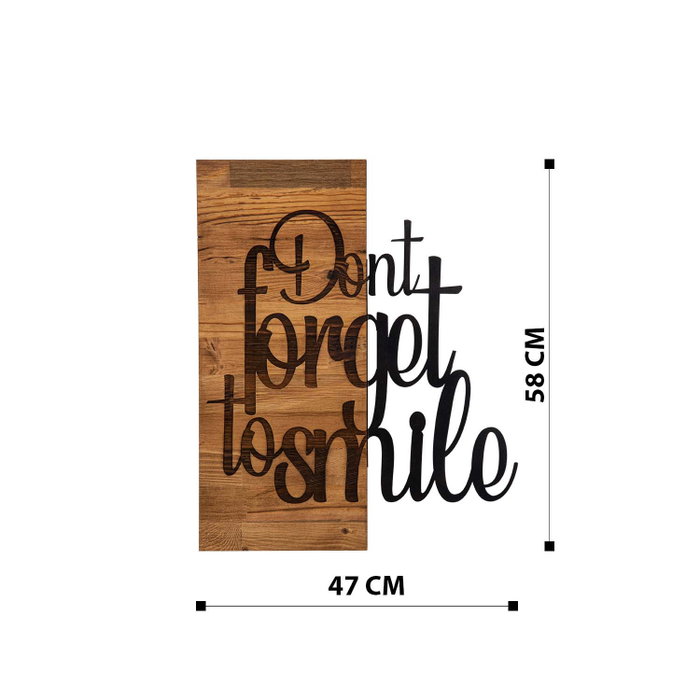 Wallity Dont Forget To Smile Escultura de pared en Negro y Nogal Wallity Dont Forget To Smile Escultura de pared en Negro y Nogal